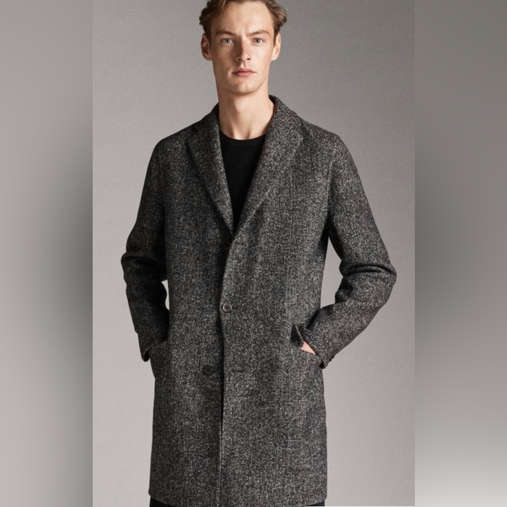 Massimo Dutti Gray Wool Coat